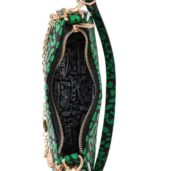 NWT Von Dutch Lime Green Cheetah 🐆 Shoulder Bag - Picture 7 of 9